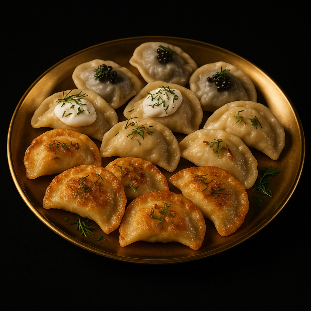 Golden Pierogi Platter — Trio