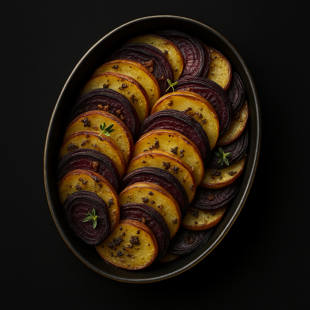 Rye & Beet Potato Gratin