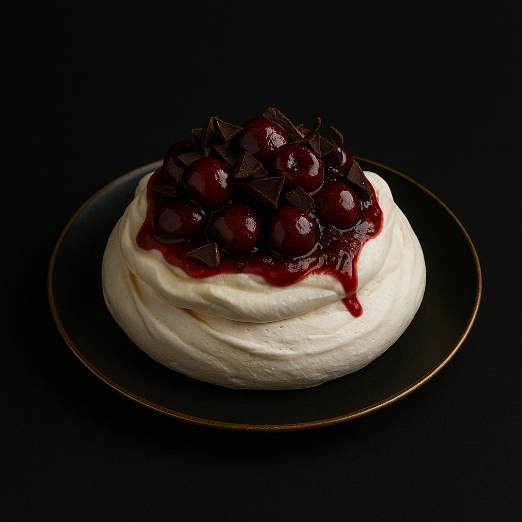 Sour Cherry & Dark Chocolate Pavlova
