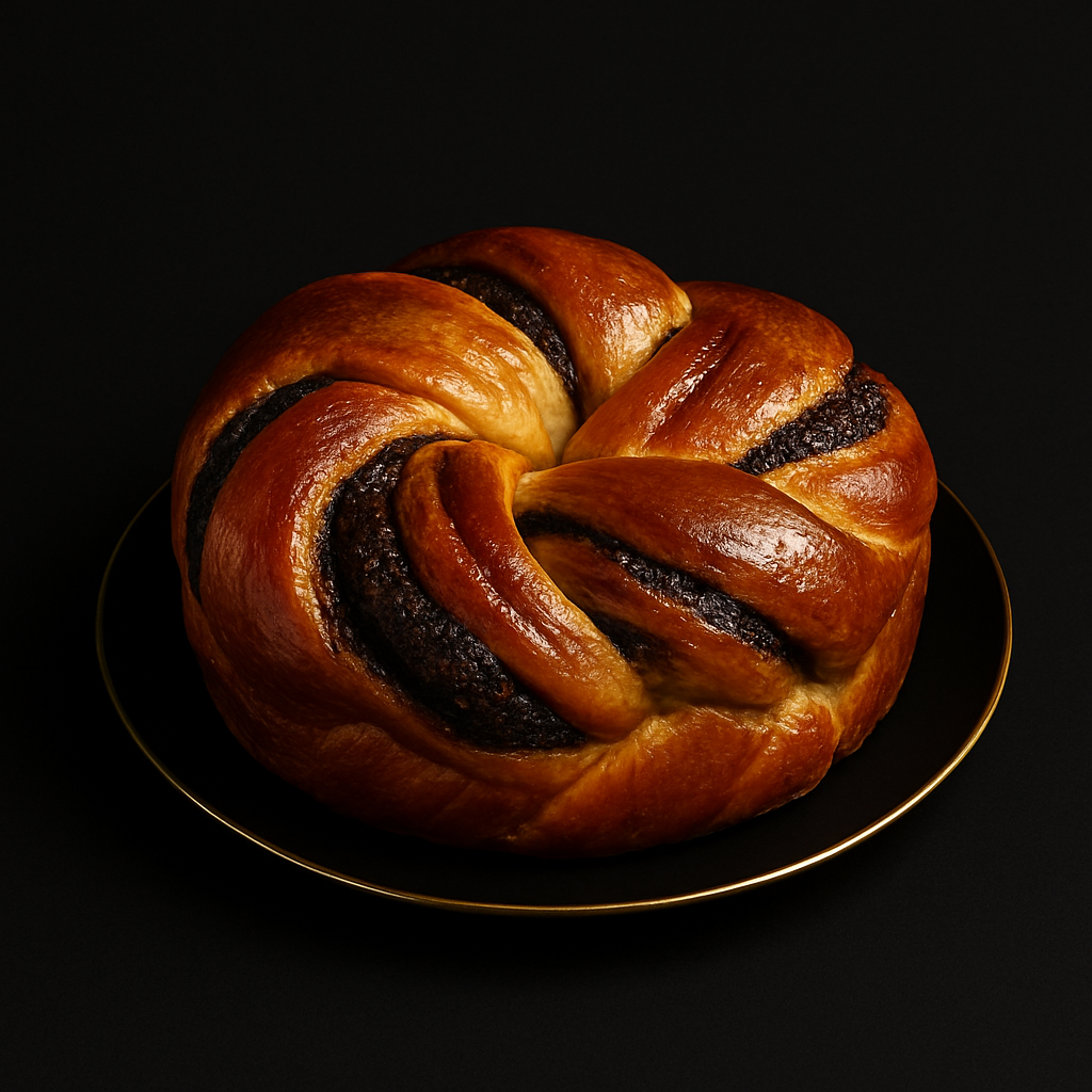 Honey-Poppy Seed Babka (Braided Cake) — Gold Glaze